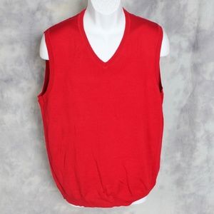 Calvin Klein fine merino wool red sweater vest